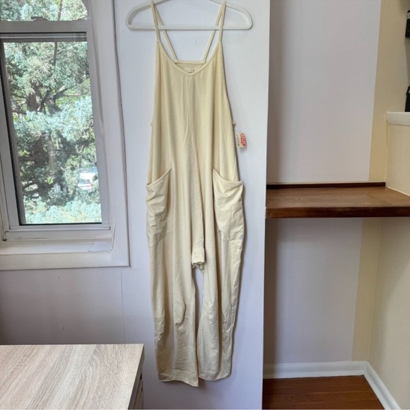 NWT Free People Hot Shot Onesie Jumpsuit in Banana Butter Yellow Large - Picture 7 of 11